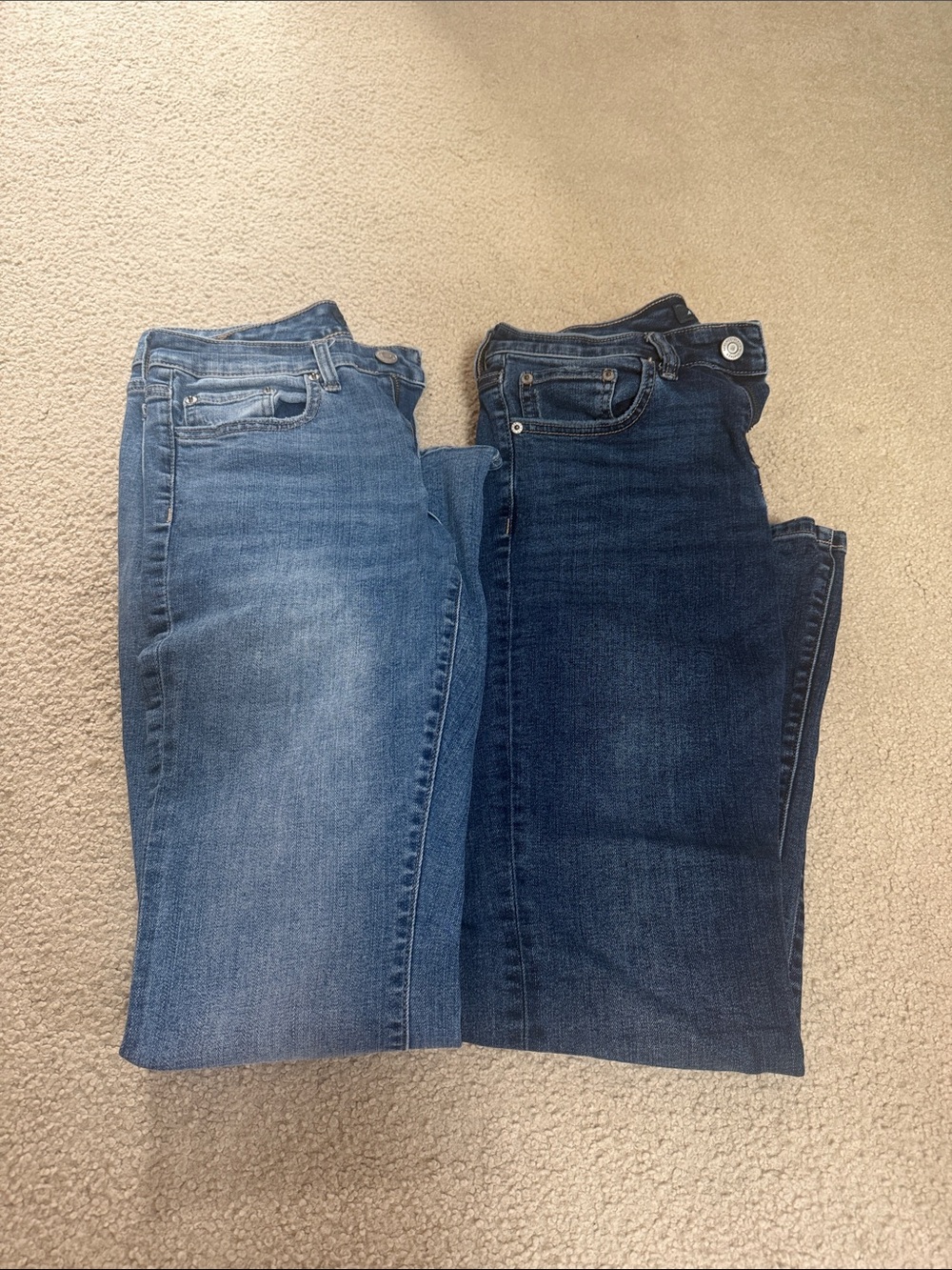 Aeropostale Boot Cut Jeans in Light Blue & Dark Blue Denim